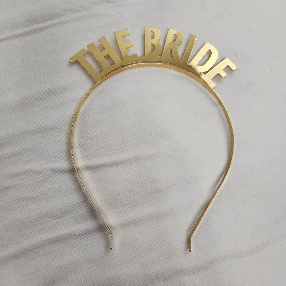 The Bride Headband Bachelorette Party Wedding Shower Gold